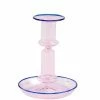 HAY Flare Candle Holder - Pink With Blue Rim