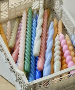 HAY Velas Long Mix Set De 6 Light Rose, Mauve, Light Grey