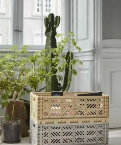 HAY Medium Coloured Crate In Light Yellow