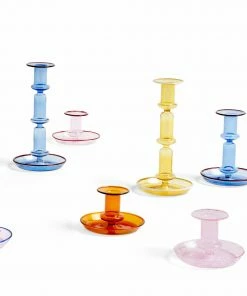 HAY Flare Stripe Kerzenhalter, Pink