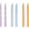 HAY Long Candle Set Lilac Light Blue Dark Peach