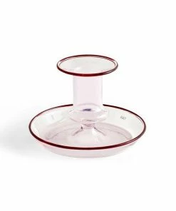 HAY Pink Glass Flare Candle Holder