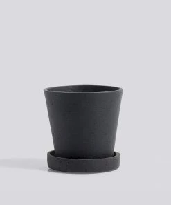 HAY Flowerpot With Saucer Small Black