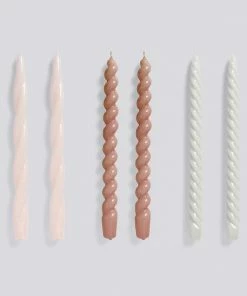 HAY Candle Long Mix 6 Pcs Light Rose Mauve Light Grey