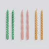 HAY Candle Long Mix 6 Pcs Green Dark Rose Tangerine