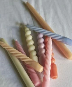 HAY Set De 6 Bougies Spirales Caramel Peche Et Lavande