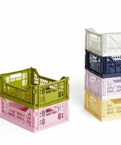HAY Medium Coloured Crate In Olive