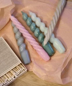 HAY Velas Spiral Set De 6 Tangerine, Light Blue, Light Grey