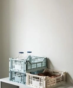 HAY Medium Coloured Crate In Arctic Blue