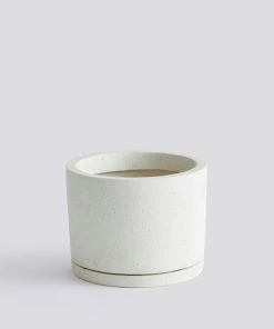 HAY - Flowerpot With Saucer L - White