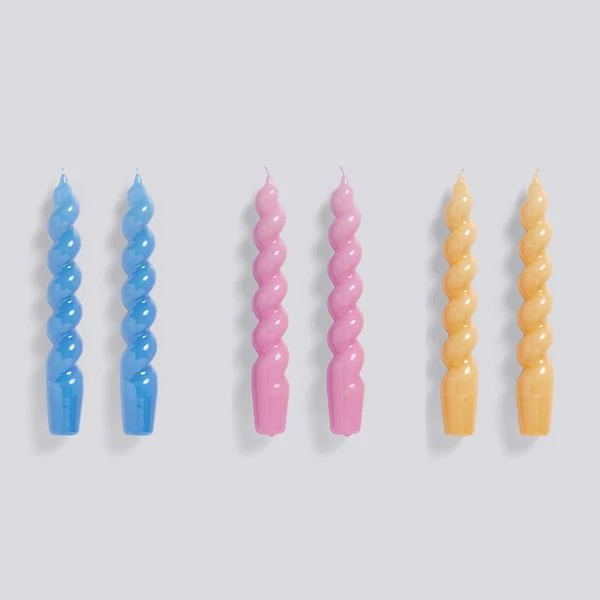 Promo ๐ฏ HAY Candle Spiral 6 Pcs Sky Blue Dark Pink Dark Peach ๐งจ 3 HAY Candle Spiral 6 Pcs Sky Blue Dark Pink Dark Peach