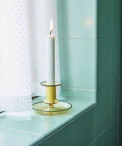 HAY Flare Candle Holder In Yellow