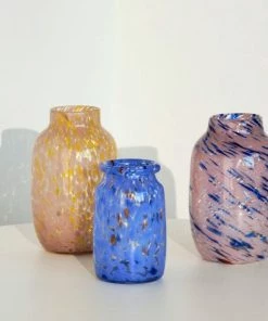 HAY Jarrón Splash Roll Neck M Blue -