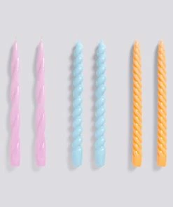 HAY Candle Long Mix 6 Pcs Lilac L Blue Dark Peach