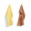 HAY Waffle Tea Towel 2 Pcs Terracotta Yellow