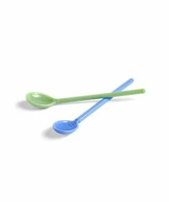 HAY Glass Spoons Mono 2 Pcs Sky Blue Green