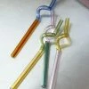 HAY Set Of 4 Multicoloured Spiral Glass Straws