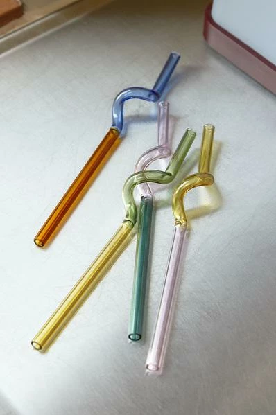 Best Sale π HAY Set Of 4 Multicoloured Spiral Glass Straws π₯ 3 HAY Set Of 4 Multicoloured Spiral Glass Straws