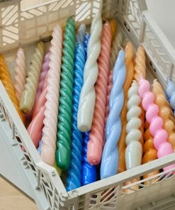 HAY Velas Long Mix Set De 6 Dark Green, Dark Rose, Tangerine