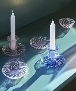 Best Pirce ⨠HAY Set of 2 Striped Glass Bowls Clear Pink 𧨠11 HAY Set of 2 Striped Glass Bowls Clear Pink