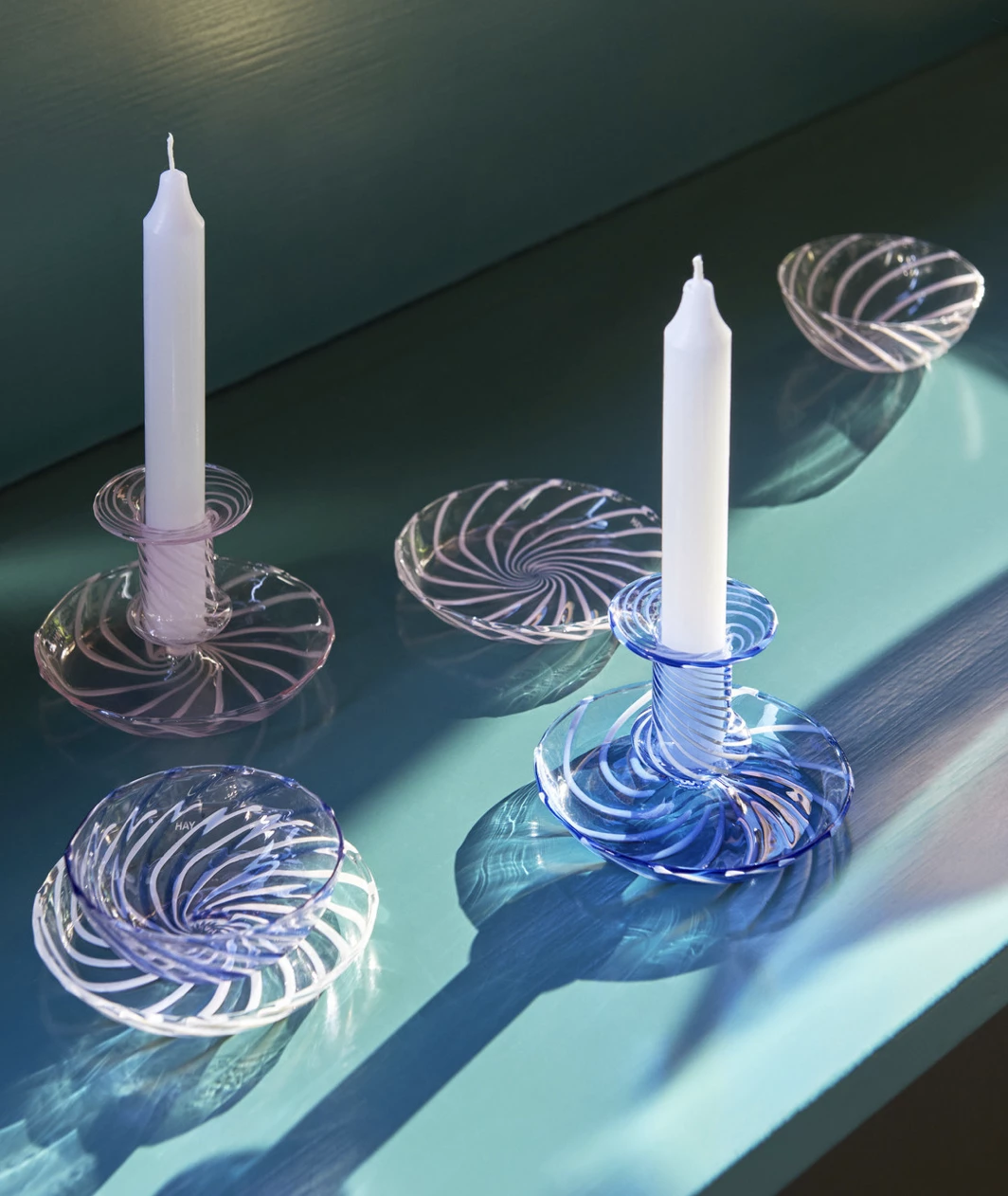 Best Pirce ⨠HAY Set of 2 Striped Glass Bowls Clear Pink 𧨠6 HAY Set of 2 Striped Glass Bowls Clear Pink