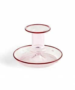 HAY Pink Glass Flare Candlestick