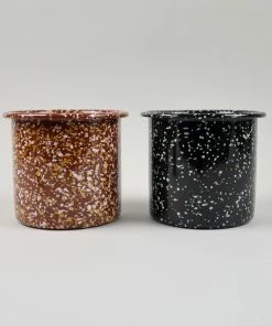 HAY Enamel Herb Pot - Sprinkle Black