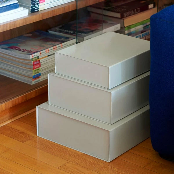 Promo 🎁 HAY Boîte De Stockage Grise L 🥰 4 HAY Boîte De Stockage Grise L