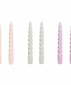 HAY Twisted Candles - Light Rose/ Light Grey/ Lilac
