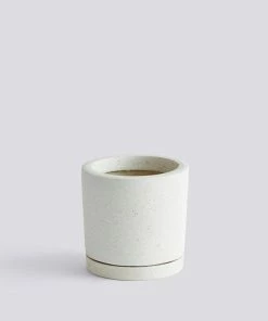 HAY - Flowerpot With Saucer M - White