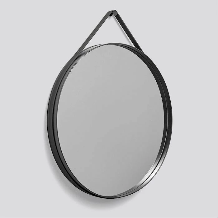 New โ๏ธ HAY Strap Mirror Ø70cm Anthracite ๐ 5 HAY Strap Mirror Ø70cm Anthracite