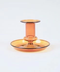 HAY Amber Flare Glass Candlestick
