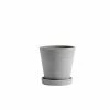 HAY Maceta Flowerpot with Saucer M Grey