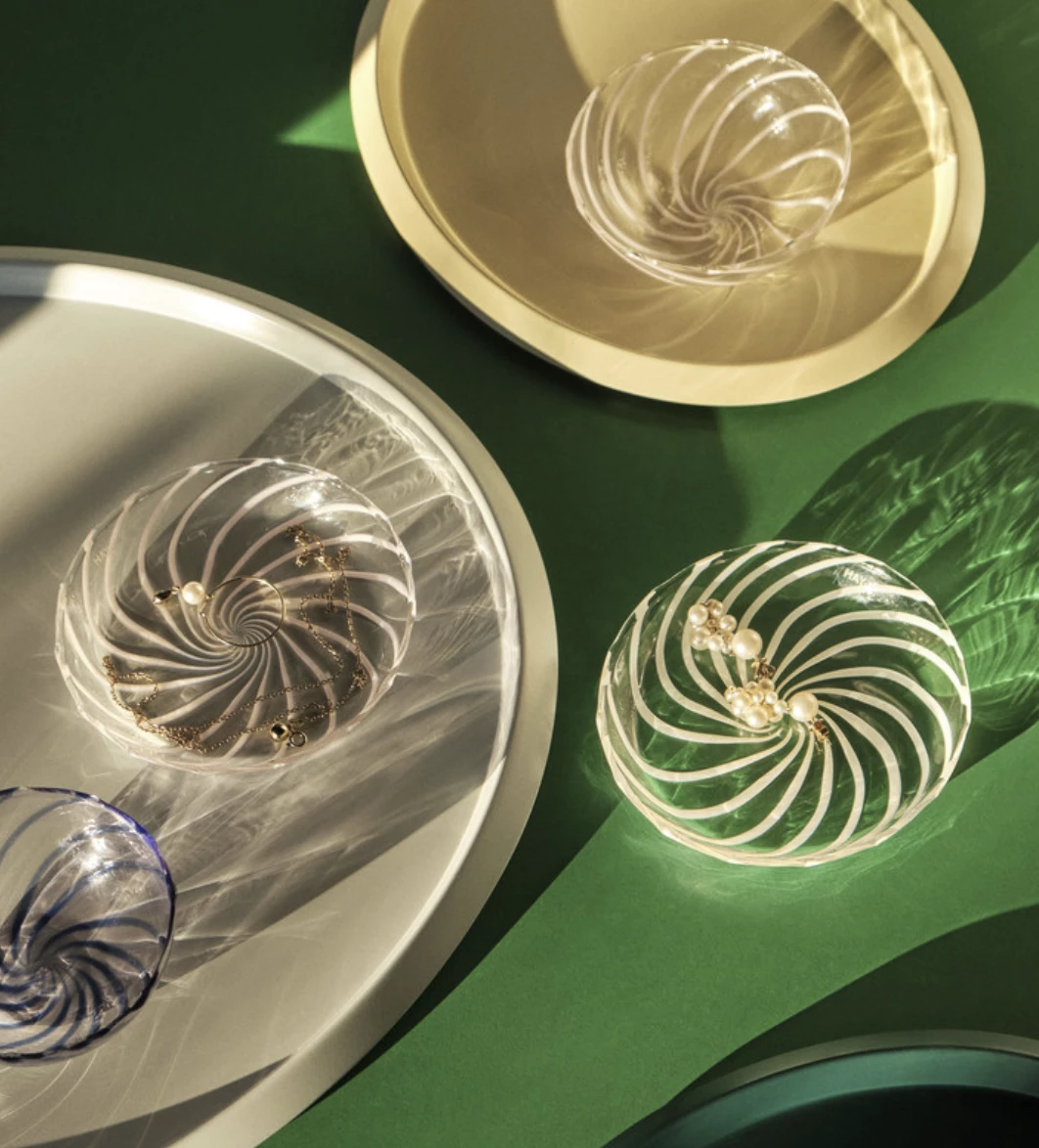 Best Pirce ⨠HAY Set of 2 Striped Glass Bowls Clear Pink 𧨠5 HAY Set of 2 Striped Glass Bowls Clear Pink