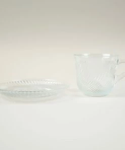 HAY Pirouette Glass Cup & Saucer Set of 2