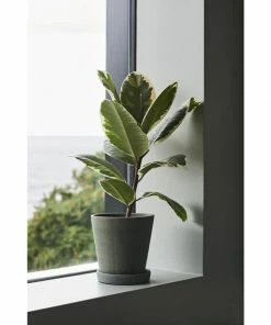 HAY Flowerpot With Saucer Grey M 14 x 13.5cm