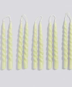 HAY Candle / Mini Swirl Set Of 10 Light Green