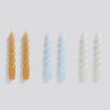 HAY Candle Spiral 6 Pcs Tangerine Light Blue L Grey