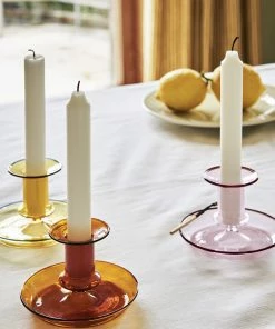 HAY Pink Flare Candle Holder