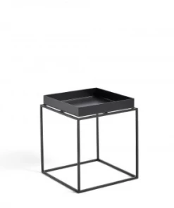 HAY Black Small Square Powder Coated Steel Tray Table