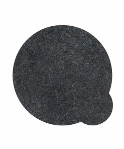 HAY Set of 4 Dark Grey Felt Placemats and Coasters