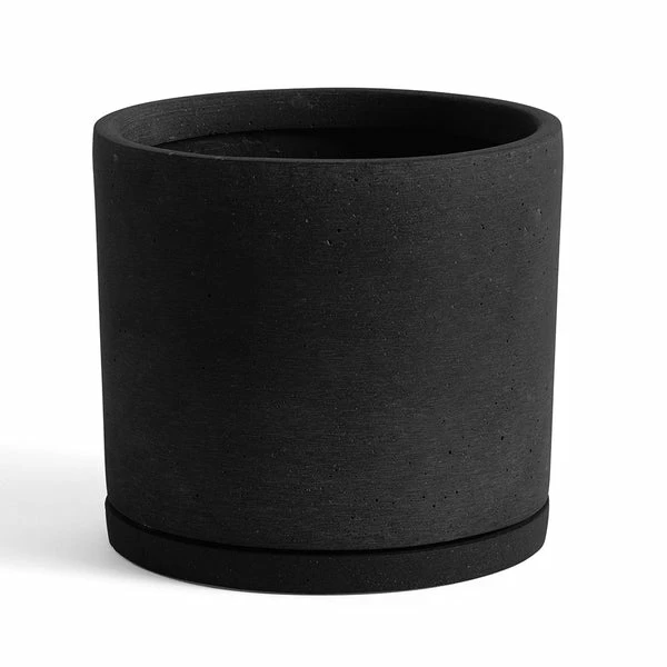 Outlet ๐ HAY - Plant Pot With Saucer - Black - L โ 3 HAY - Plant Pot With Saucer - Black - L