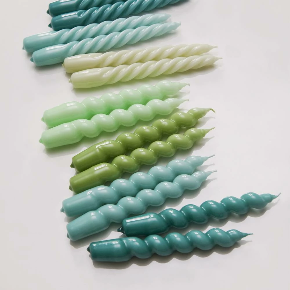Discount π― HAY Candle Twist Artic, Teal and Pink Set of 6 π 4 HAY Candle Twist Artic, Teal and Pink Set of 6