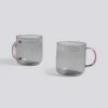 Best Sale 🌟 HAY Mug set da 2 grigia con manico rosa 🎁 1 HAY Mug set da 2 grigia con manico rosa