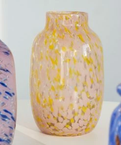 HAY Hand Blown Splash Vase – Light Pink & Yellow – Large