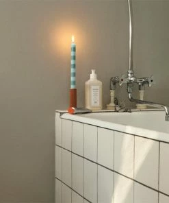 HAY Stripe Candle Steel Blue/Light Blue