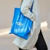 Hot Sale ❤️ HAY Hay Blue Tote Bag Red Logo 👍 2 HAY Hay Blue Tote Bag Red Logo