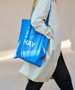 HAY Hay Blue Tote Bag Red Logo