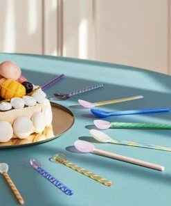 HAY Glass Spoons Mono 2 Pcs Sky Blue And Green