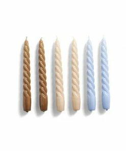HAY Set De 6 Bougies Spirales Caramel Peche Et Lavande